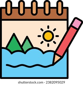 Icono vector del libro de esbozo. Se puede usar para imprimir, móviles y aplicaciones web.