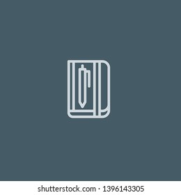 Sketchbook vector icon. Sketchbook concept stroke symbol design. Thin graphic elements vector illustration, outline pattern for your web site design, logo, UI. EPS 10.