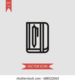 Sketchbook vector icon, illustration symbol