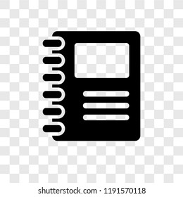 Sketchbook vector icon isolated on transparent background, Sketchbook transparency logo concept