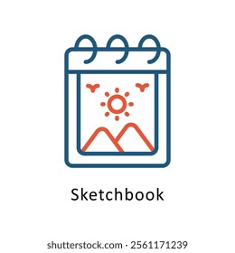 Sketchbook Vector Two Color Icon. Eps file 10