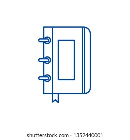 Sketchbook,notebook line icon concept. Sketchbook,notebook flat  vector symbol, sign, outline illustration.