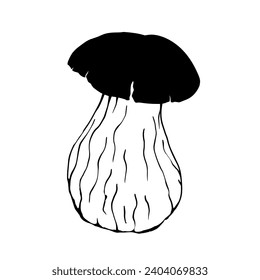Skizze, doodle des Waldpilzes toadstool.Vektorgrafik.