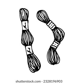 Sketch,doodle of a skein of thread.Vector graphics.