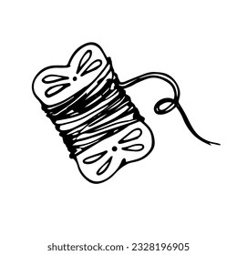 Sketch,doodle of a skein of thread.Vector graphics.