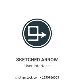 Sketched arrow vector icon on white background. Flat vector sketched arrow icon symbol sign from modern user interface collection for mobile concept and web apps design.