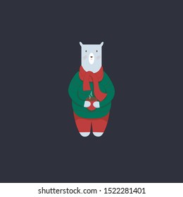  Sketched bear and snow flakes make it perfect for Christmas posters, banners, home decor ideas. Vector illustration eps 10
