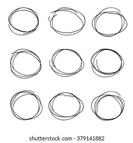 Sketched circles, highlighting elements. Vector EPS10
