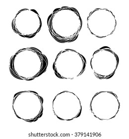Sketched circles, highlighting elements. Vector EPS10
