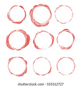Sketched circles, highlighting elements. Vector EPS10