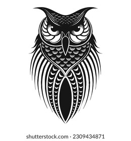a sketched classical straight owl