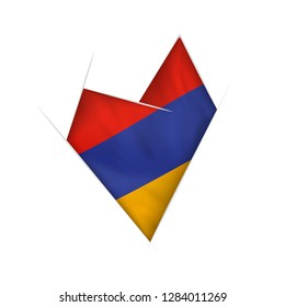 Sketched crooked heart with flag of Armenia