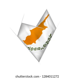Sketched crooked heart with flag of Cyprus