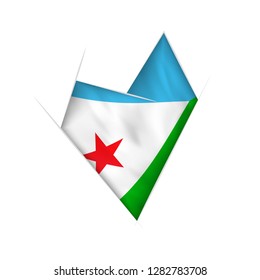 Sketched crooked heart with flag of Djibouti