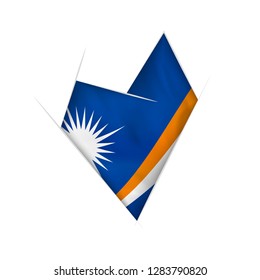 Sketched crooked heart with flag of Marshall Islands
