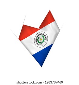 Sketched crooked heart with flag of Paraguay