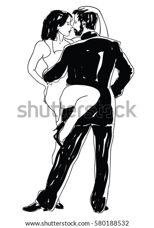      Sketched Dancers in Black and White