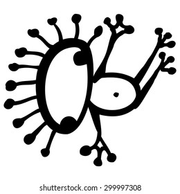 Sketched doodle alien hand drawn ink line art vector isolated