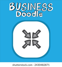 Sketched doodle handdrawn shrinking arrows,vector eps10