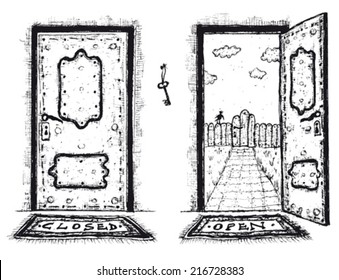 Sketched Door  Open