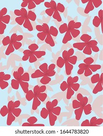 sketched flower print in bright colors - seamless background