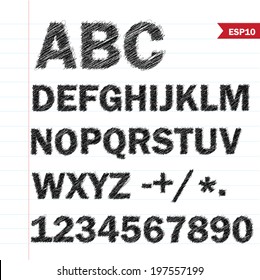Sketched font vector.
