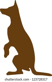 Sketched German Shepherd brown silhouette isolated on white background