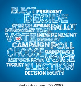 Sketched hand drawn election text design background