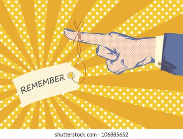 Sketched hand and finger pointing with suit jacket and shirt sleeve