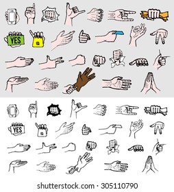 Sketched hand signs