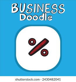 Sketched handdrawn procent,vector eps 10