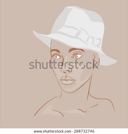sketched lady gentleman hats design template stock vector royalty