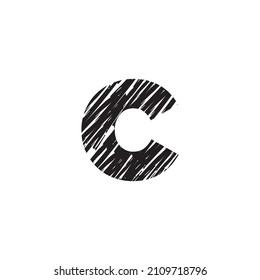 Sketched letter C logo Vector 001
