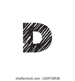 Logo de la letra esbozada D Vector 001