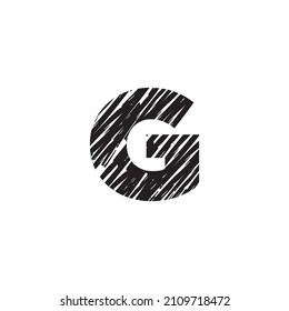 Sketched letter G logo Vector 001