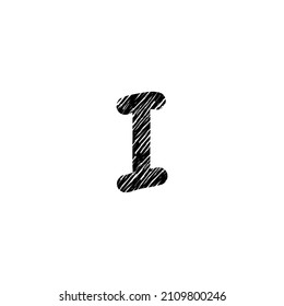 Logo de la letra esbozada I Vector 002