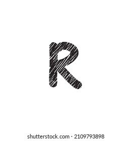 Sketched letter R logo Vector 002