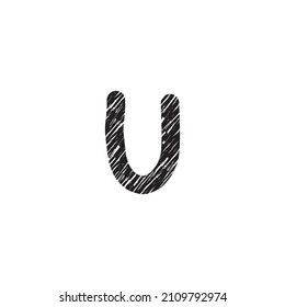 Sketched letter U logo Vector 002
