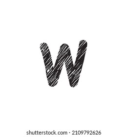 Sketched letter W logo Vector 002
