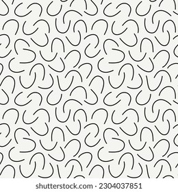 Patrón lineal sin soldadura esbozado. Papel de pared orgánico, natural y abstracto. Fondo de diseño minimalista. Impresión de líneas de curva irregulares a mano libre. Moderno y sencillo adorno mínimo.