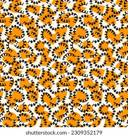 Patrón lineal sin soldadura esbozado. Papel de pared orgánico, natural y abstracto. Fondo de diseño minimalista. Impresión de líneas de curva irregulares a mano libre. Moderno y sencillo adorno mínimo.