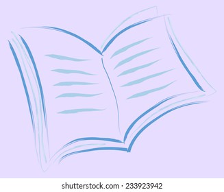 sketched open book