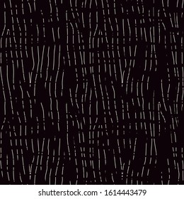 Sketched organic, natural, wooden seamless pattern. Freehand surface print. Handdrawn background. Dash striped texture. Repeating irregular vertical stripes motif. Vector abstract graphic wallpaper