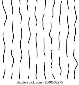 Sketched organic, natural, wooden seamless pattern. Minimalist design background. Freehand irregular vertical dash lines motif print. Modern simple minimal ornament. Linear abstract wallpaper