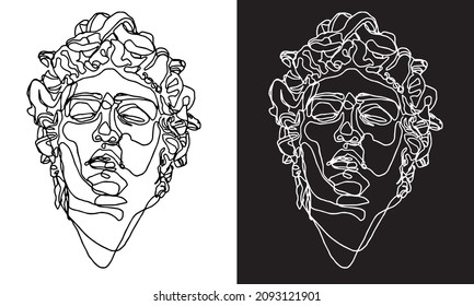Sketched outline of a male face