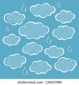 Sketched rainy cloudy