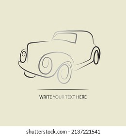 sketched retro car collection set vector