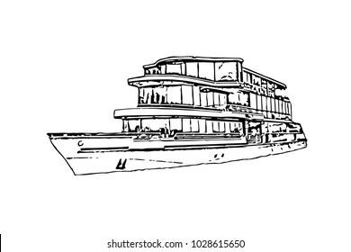 Sketched river boat 
