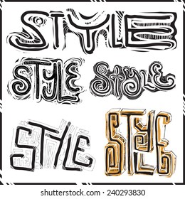 Sketched and Scratch Pad Word "Style"