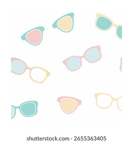 Gafas de sol dibujadas Diseño de patrón transparente en pastel
